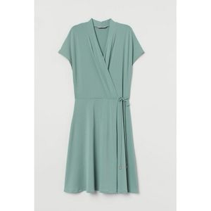 Wrap-Front Short Sleeve Dress